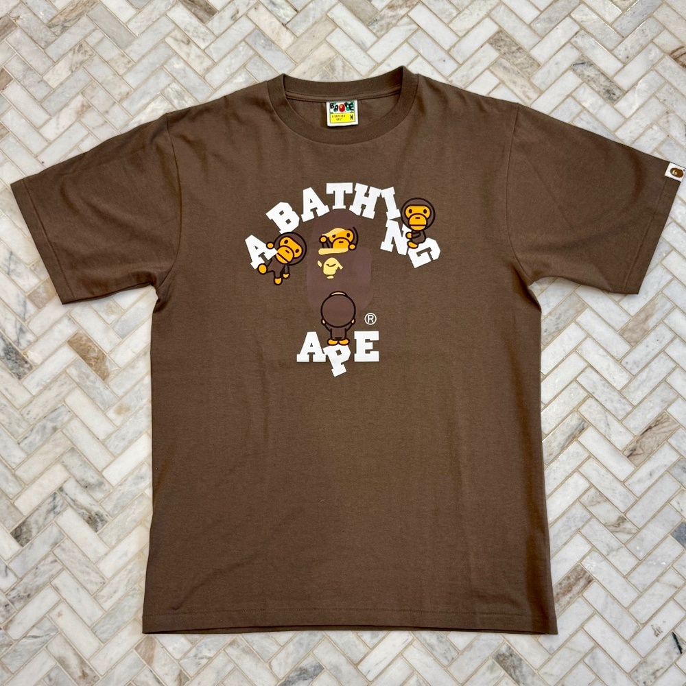BAPE College Milo Tee  'Brown',  Sz. M